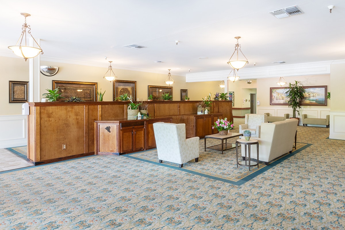 The Napa Valley Care Center entry soft seating area